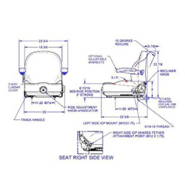 Seats Incorporated Skidsteer Seat UGIS0030 Industrial Seats
