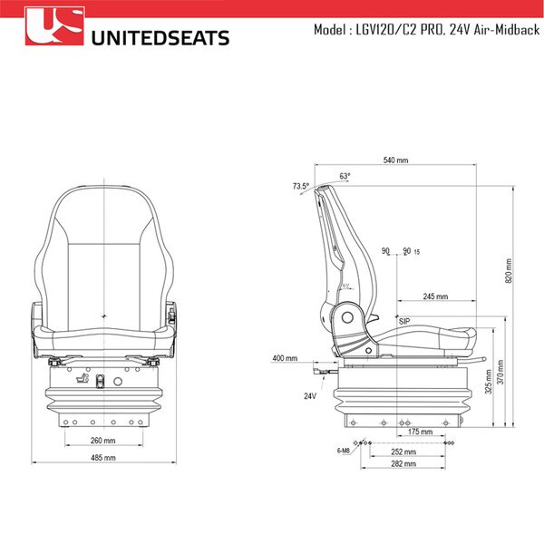 United Seats Large Equipment Seat UGIUS0075APRO Industrial Seats